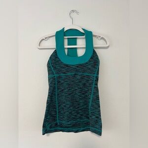 Lululemon Green Scoop Neck Space Dye Racerback Tank